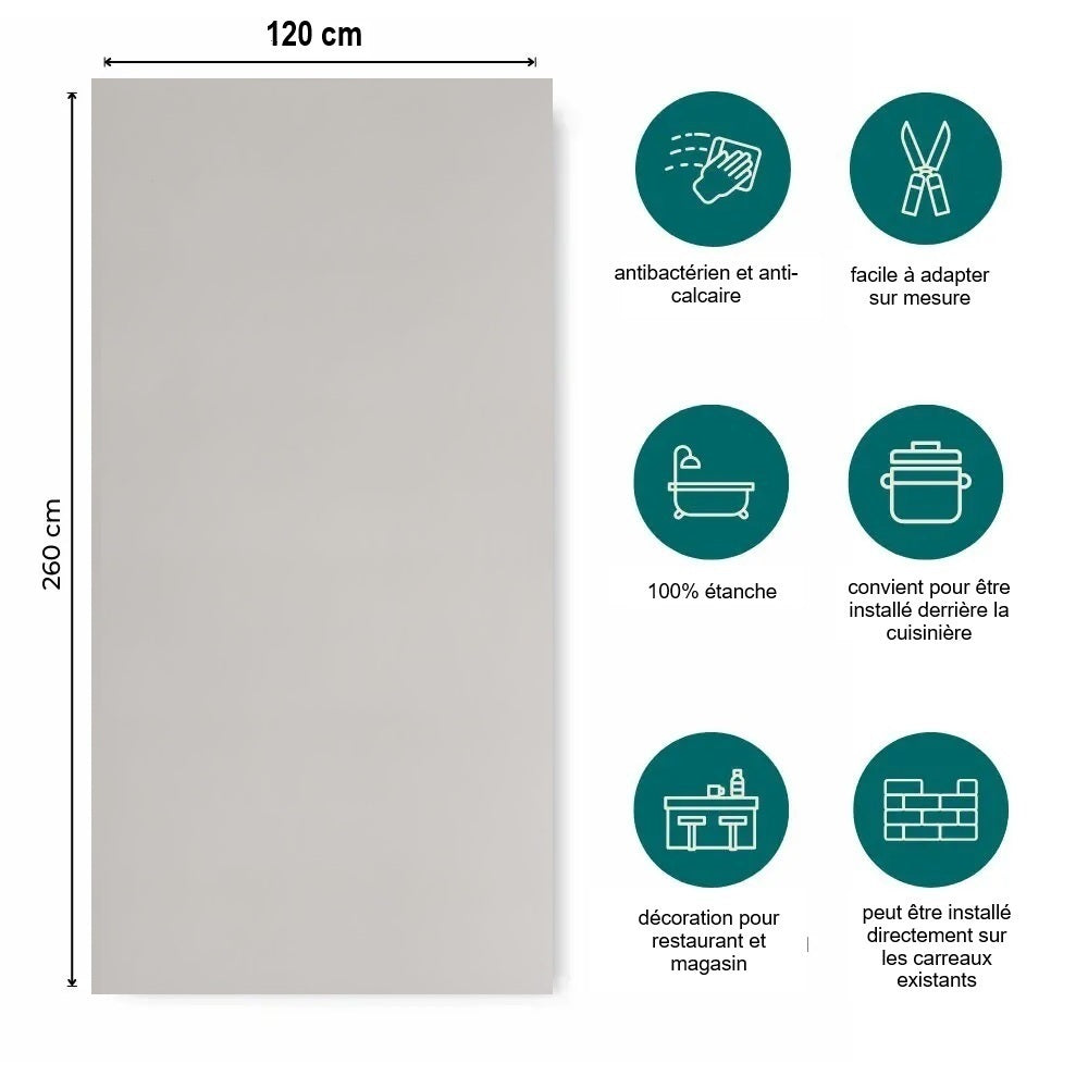 Panneau Mural Blanc Mat uni PVC Detail