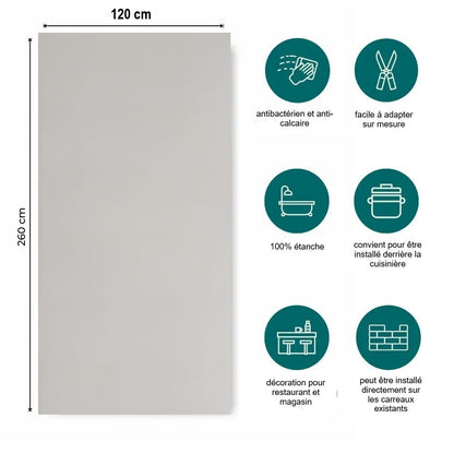 Panneau Mural Blanc Mat uni PVC Detail