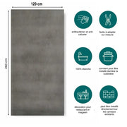 Panneau mural PVC effet béton ciré gris foncé étanche pour salle de bain — ByMyDeco