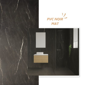 Panneau PVC Effet Marbre Noir Mat - 260x120 CM