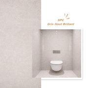 Panneau Mural SPC Gris Aspect Haut Brillant - Anti Rayure