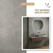 Panneau Mural Salle De Bain SPC Mercury Gris Clair Mat - Anti Rayure 260 x 120 CM