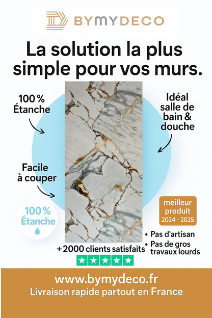 panneau pvc marbre doré plus simple pour vos murs