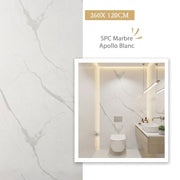 Panneau Mural SPC Marbre Blanc Apollo Mat | Anti-Rayure & Étanche