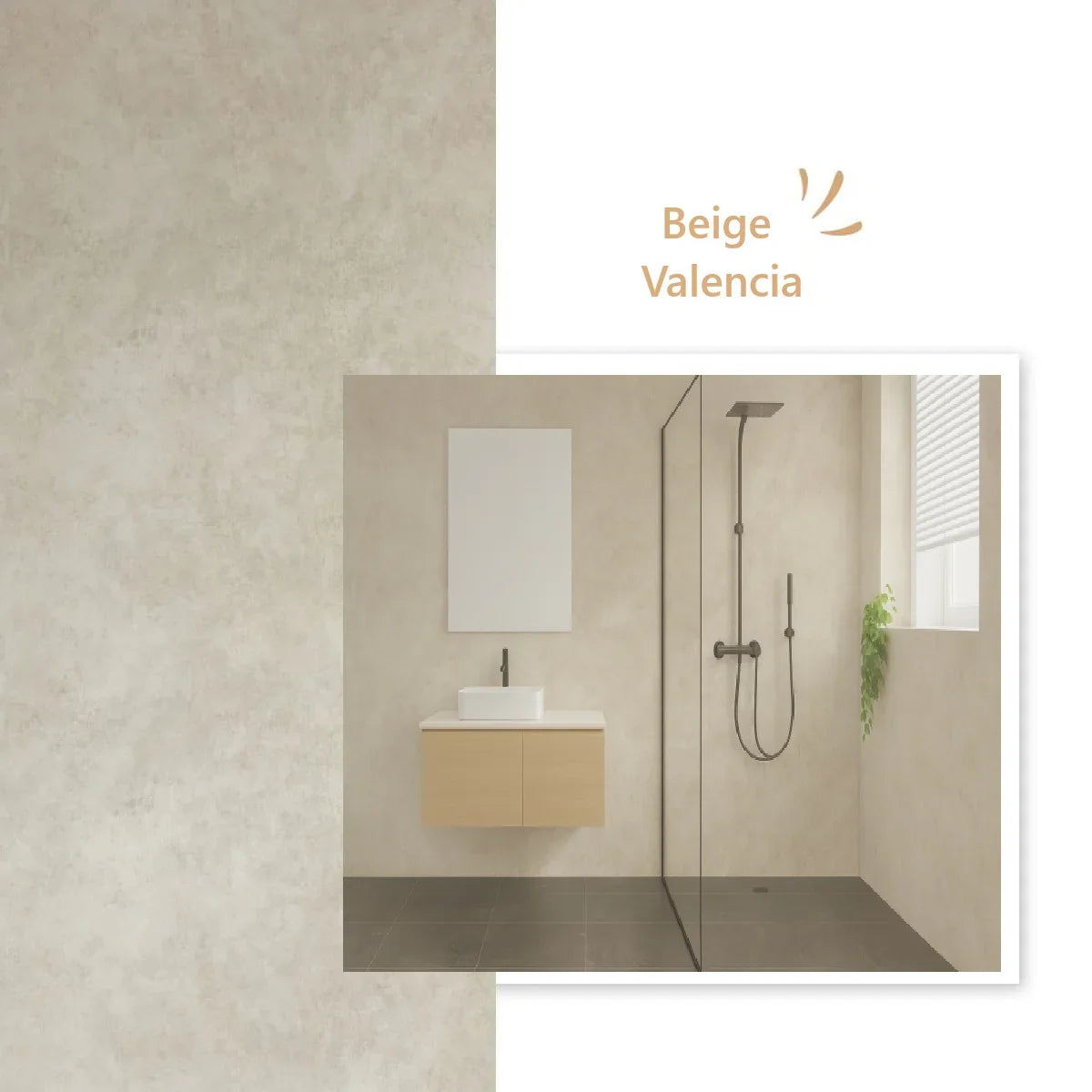 Panneau Mural PVC Beige Valencia 260 x 120 CM