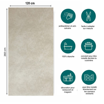 Panneau mural pvc beige valencia detail