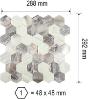 Crédence Adhésive Mosaique Hexagonale Beige Pour Cuisine Imperméable - By My Deco