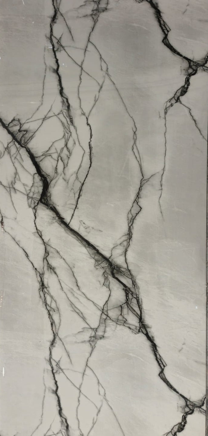 PVC Marbre Blanc & Noir Calacatta Storm – 260x120 CM - vue alternative