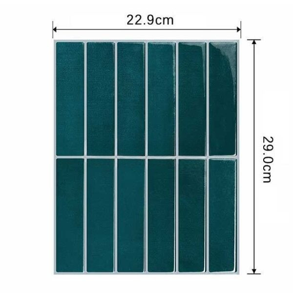  Sticker Carrelage Vinyle Vertical Turquoise dimension